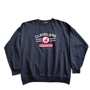 Vintage Cleveland Indians Chief Wahoo Embroidered Crewneck Sweatshirt Size XL